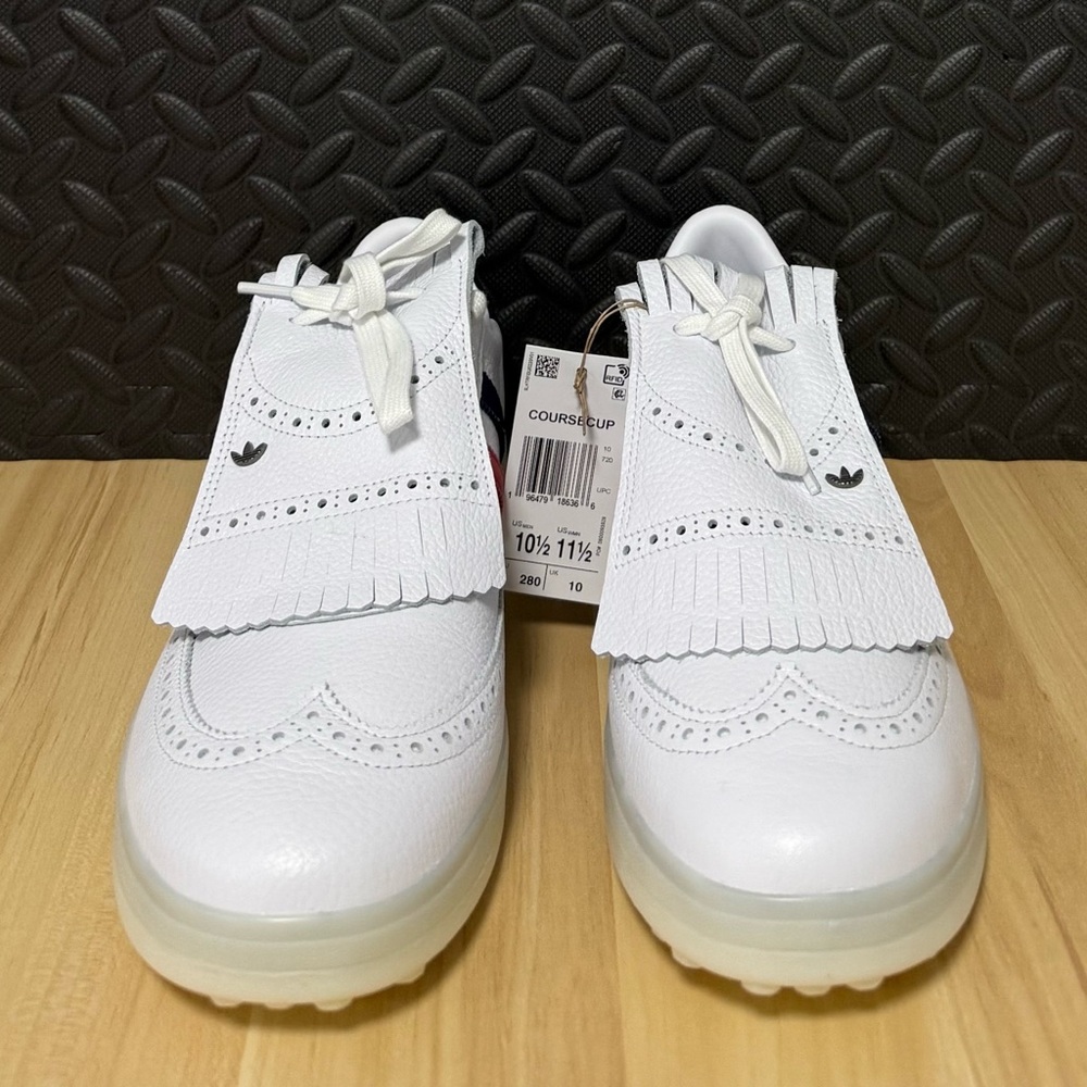 adidas White Navy Red Golf-Style Athletic Sneakers - Picture 2 of 6